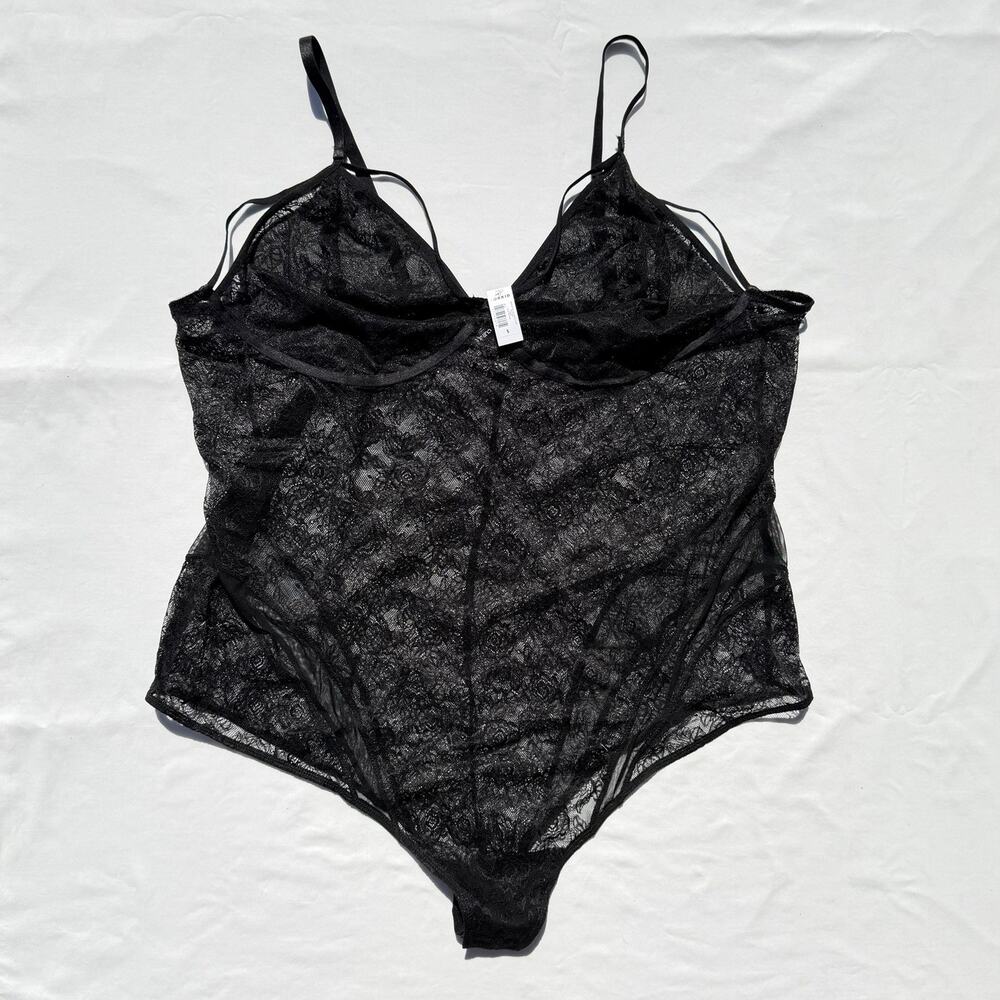 Torrid Black Lace & Mesh Strappy Bodysuit Lingerie Womens Plus 5 Black 5X
